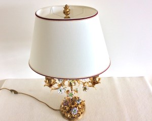 Lampe bouillotte, candélabre monté en lampe, Style Louis XV