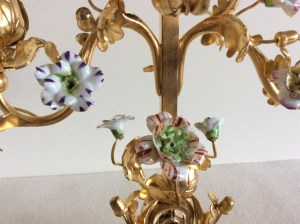 Lampe bouillotte, candélabre monté en lampe, Style Louis XV