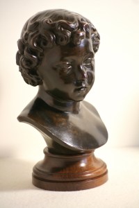 Sculptures en bronze, Paire de bustes d'enfants, 19ème
