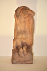 Sculpture en terre cuite, Baigneuse nue, signée Alfred Jean Halou, vers 1910/20