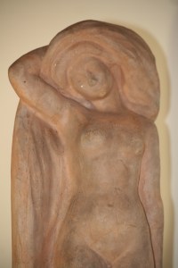 Sculpture en terre cuite, Baigneuse nue, signée Alfred Jean Halou, vers 1910/20