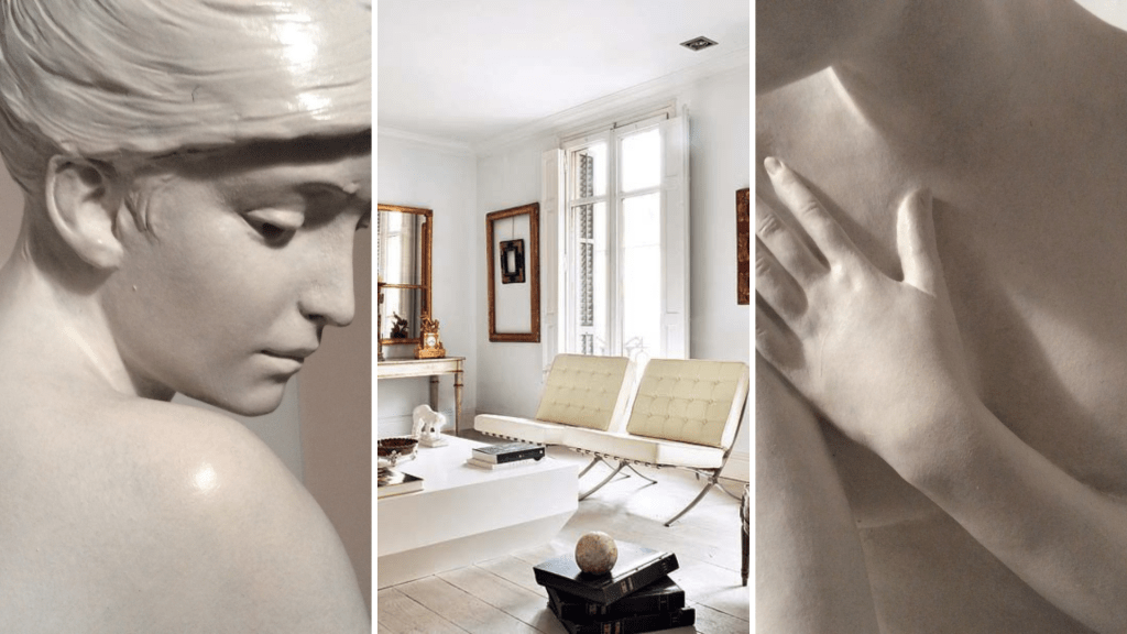 Harmonie, Douceur, Pudeur pour cette terre cuite patinée d&rsquo;un voile blanc&nbsp;…