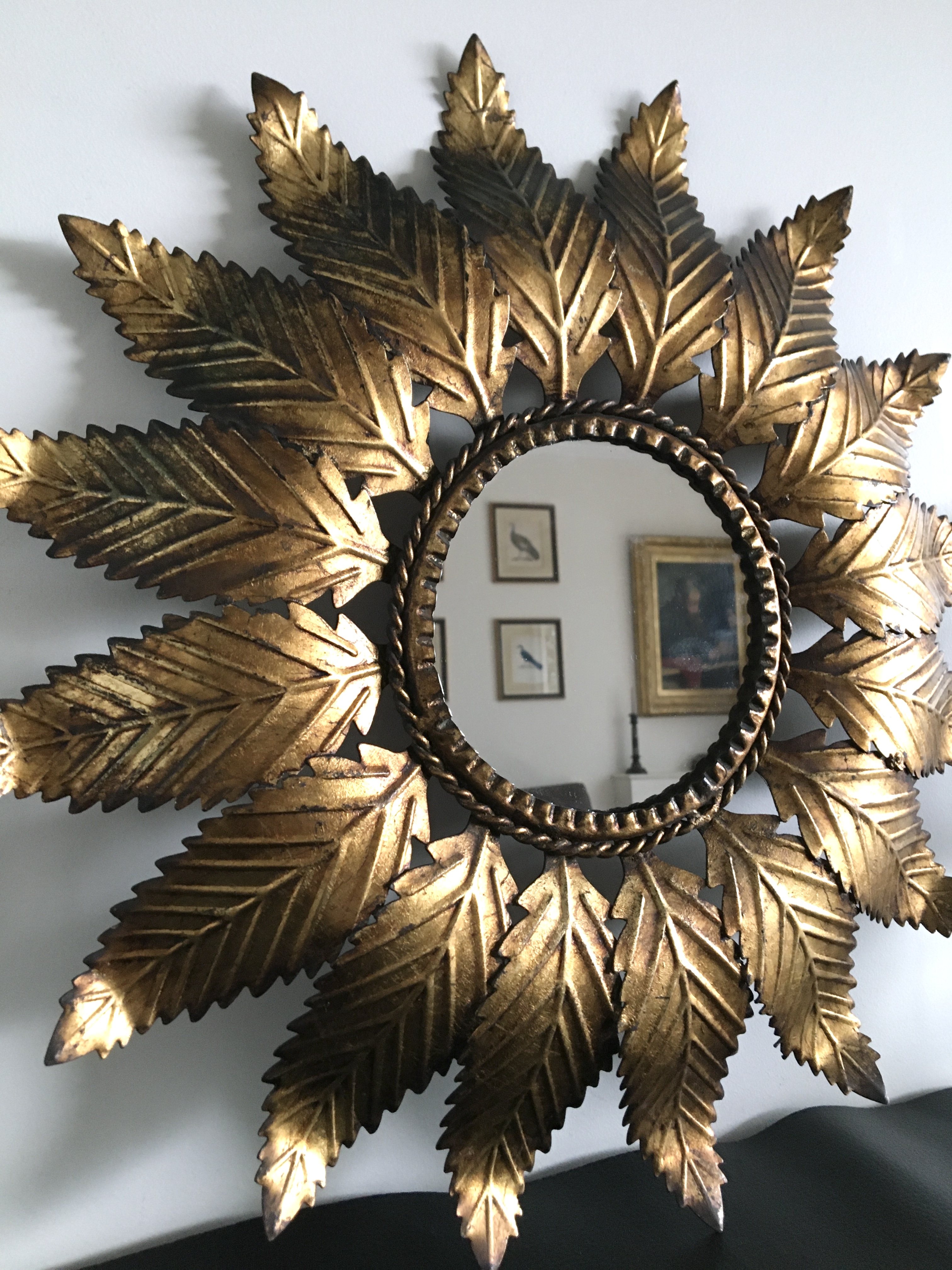 Cadre Miroir En Pierre De Sélénite Fait Main - Art Déco Lumineux Forme Ronde - Décoration Murale Énergie Positive